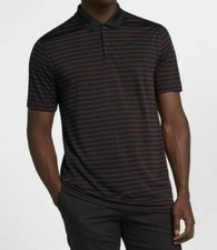 Nike Men's Victory Burgundy/Black Striped Golf Polo Shirt 891853-652 Size S