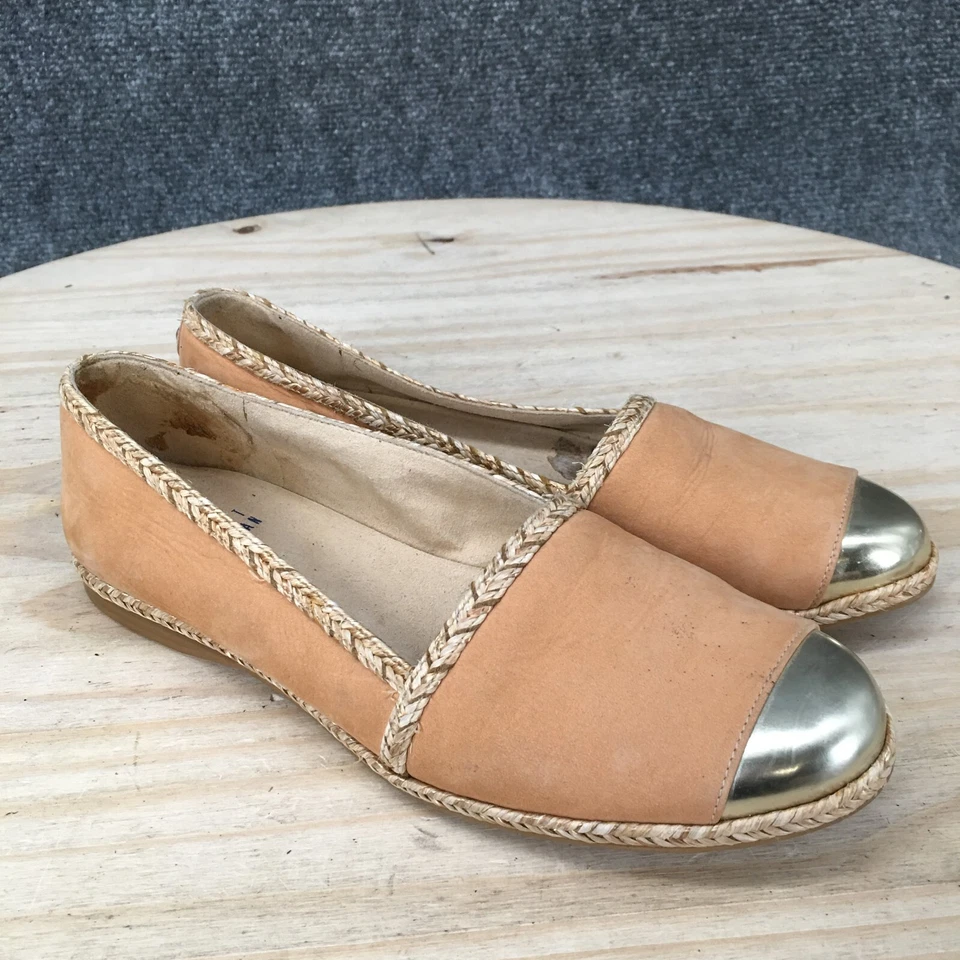 Stuart Weitzman Flats Womens 5.5M Tan Slip On Espadrille Loafer Cap Toe 84395 - Image 3 of 4