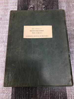 Vintage XLO Ex-Cell-O Precision Thread Grinders Operation& Maintenance Manual
