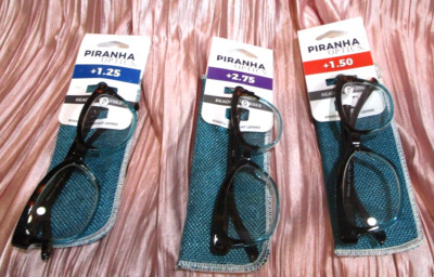Marble Brown & Turquoise Trim PIRANHA OPTICS Reading Glasses +1.25 +1.50 +2.75