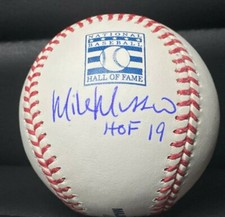 Mike Mussina Orioles/Yankees Signed Hall of Fame Logo & 