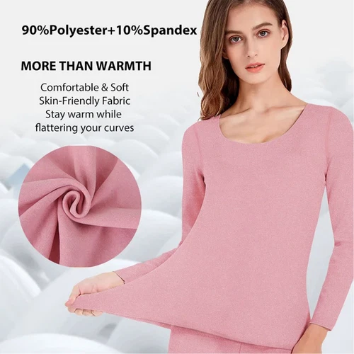Damen Winter Thermo Unterwäsche Set Nahtlos Warm Lange Unterhosen Oberteil & Unterteil Pyjama - Bild 3 von 10