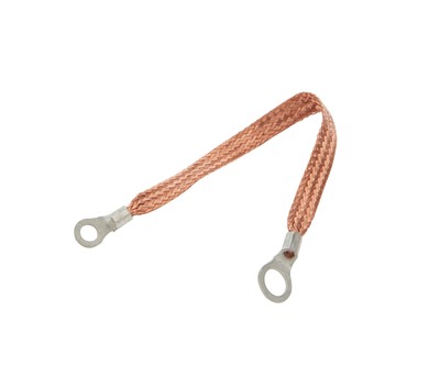 ALLSTAR PERFORMANCE ALL76329-9 - Copper Ground Strap 9in w/ 1/4in and 3/8in Ring