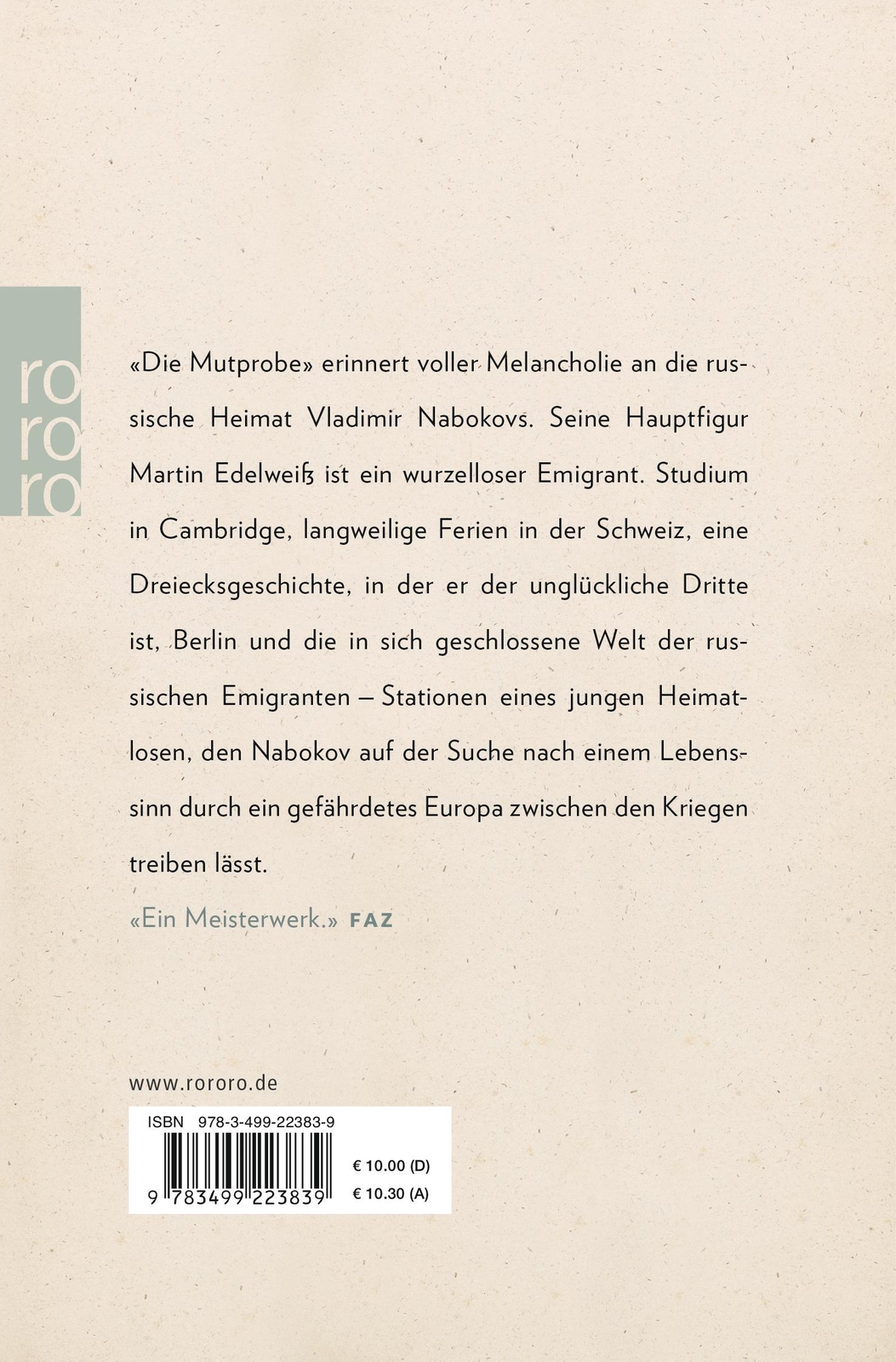 Thumbnail - Die Mutprobe Vladimir Nabokov Taschenbuch 348 S. Deutsch 1998 Ean