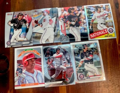 Juan Soto 7 RC Lot 2019 & 20 Bowman s Best,  Topps Finiest, Chrome, Optic, Prizm