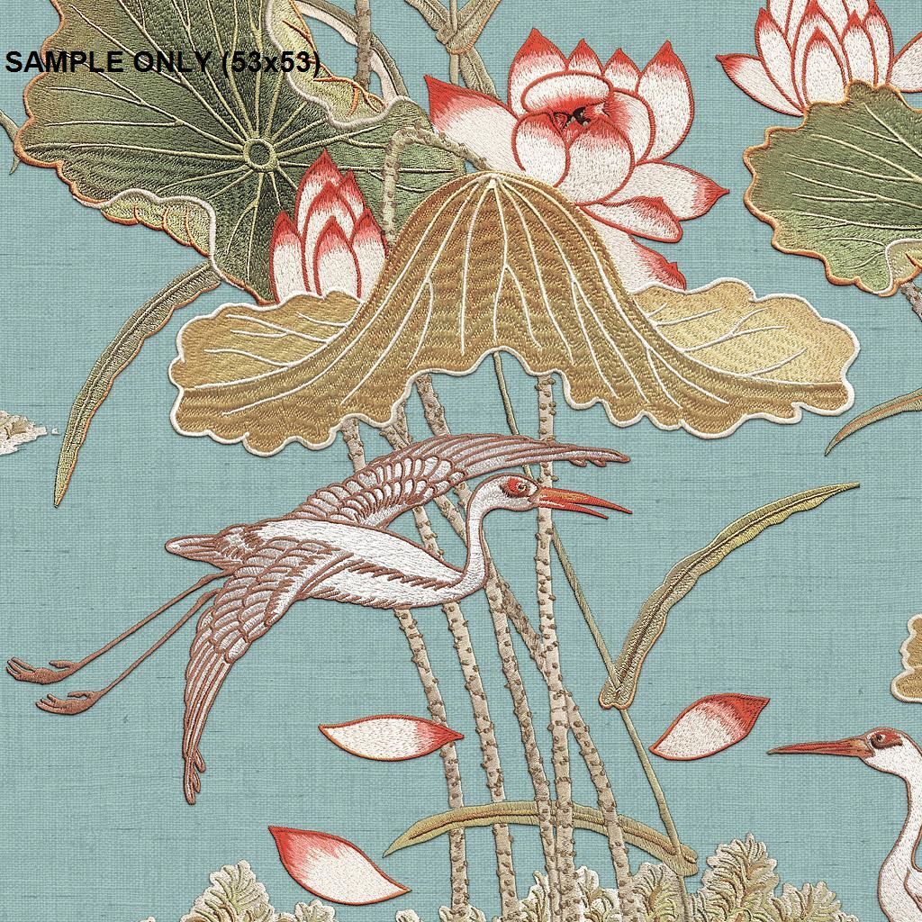 ** SAMPLE Design ID Teal Lotus Pond Wallpaper