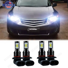 For Honda Accord Sedan 4-Door 2008-2012 LED Headlight 4 Bulbs High Low Beam Kit