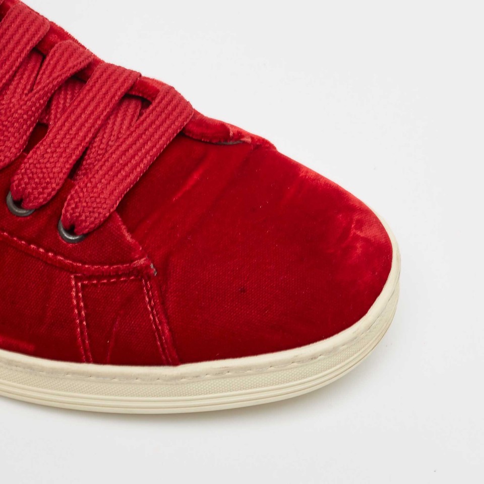 Tom Ford Red Velvet Russell High Top Sneakers Size 44 eBay