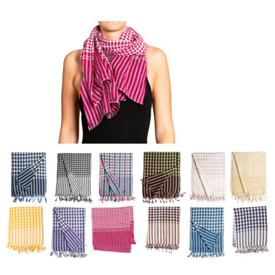 PANASIAM original Cambodian krama scarf cotton cloth Khmer neckerchief  UK