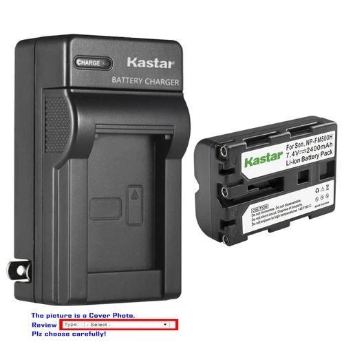 Kastar Battery AC Wall Charger for Sony NP-FM500H & α850 α900 α57 α58 α65 α68
