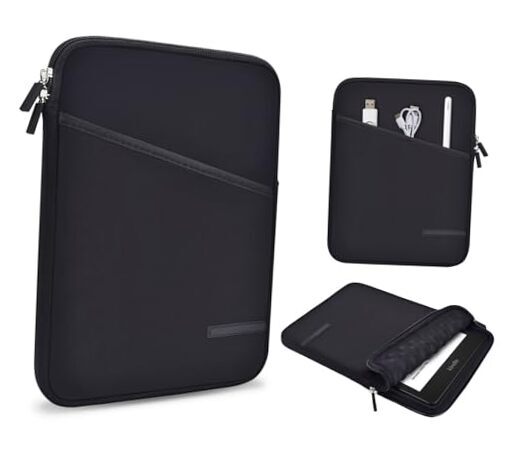 Shockproof Ereader Carrying Case for 6-7 Inch Devices - Black Protective Padded Sleeve-image
