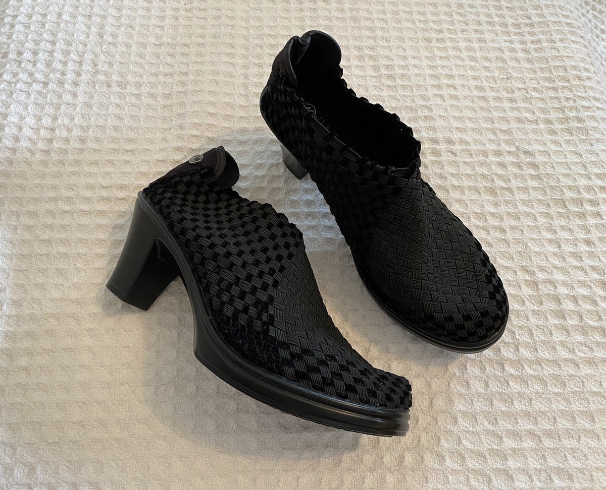 BERNIE MEV Chesca Black Velvet Woven Elastic High Heels Pumps 40