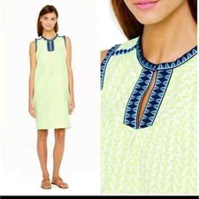 J crew arrow print Womens Neon yellow cotton blend sleeveless casual dress Sz 0