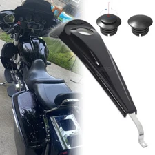 For Harley Road Street Glide 08-23 Black Dash Fuel Console + Gas Tank Cap Cover