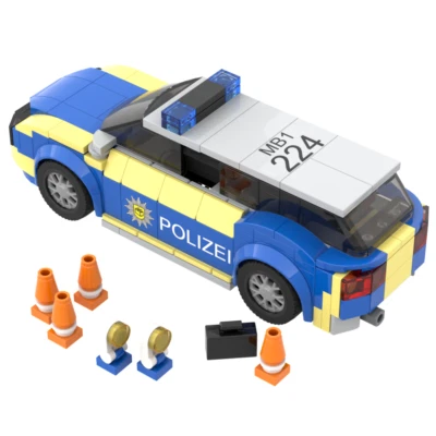 Polizei Streifenwagen mit Prints und Zubehör | Klemmbausteine Set | 257 Steine - Bild 1 von 4