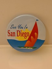SAN DIEGO, CALIFORNIA "SEE YOU IN..." VINTAGE PROMO BADGE BUTTON PIN