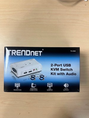 TRENDnet TK-209K 2-port USB KVM Switch Kit with Audio - Opened Brand New in Box