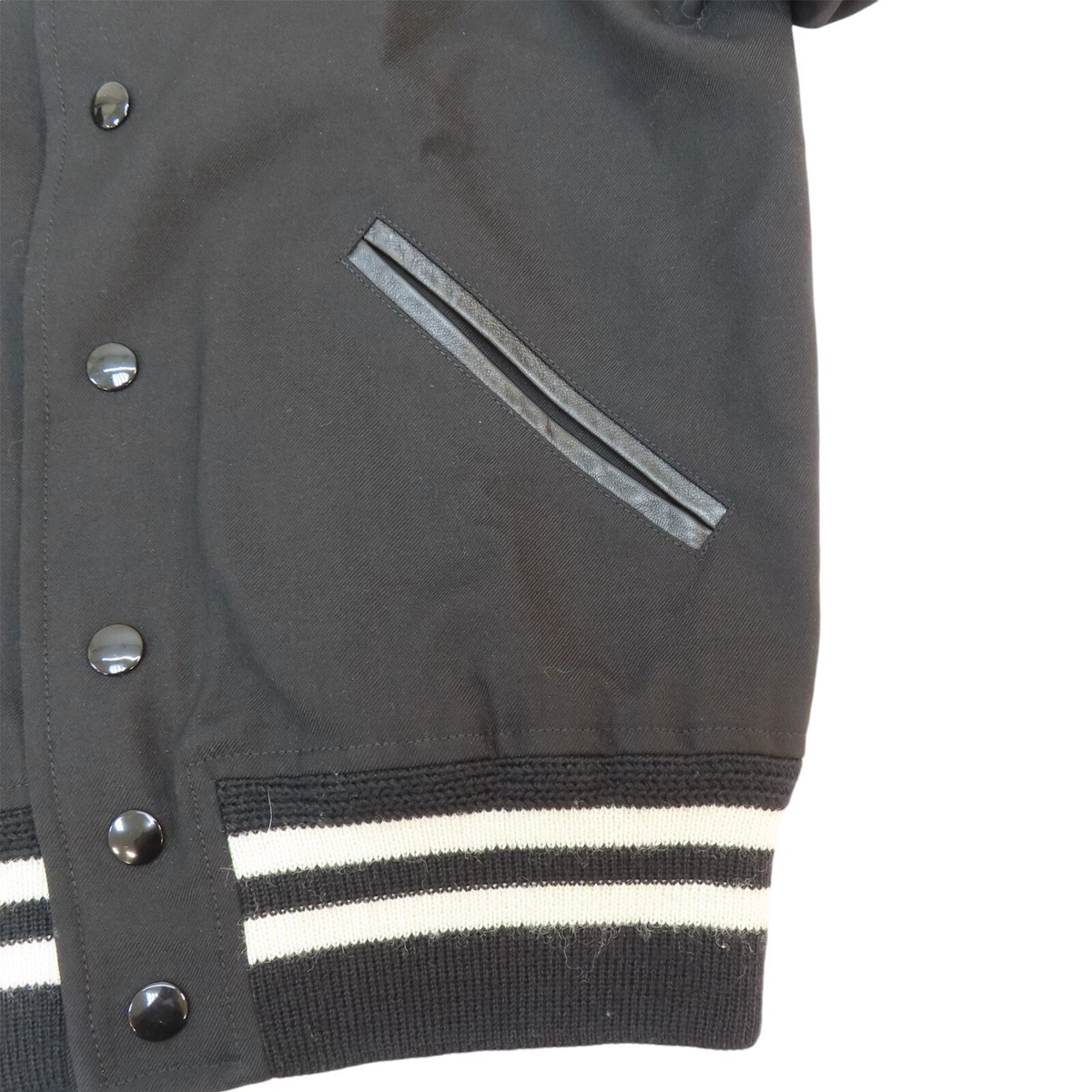 SAINT LAURENT Teddy Bomber Jacket Wool Leather Black | eBay SAINT LAURENT Teddy Bomber Jacket Wool Leather Black | eBay
