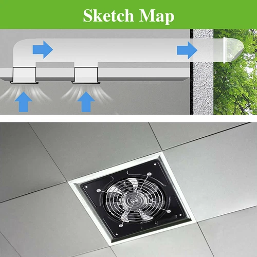 Exhaust Fan Ventilation Extractor Fan 110V Wall-Mounted Blower 8Inch Large - Picture 15 of 24