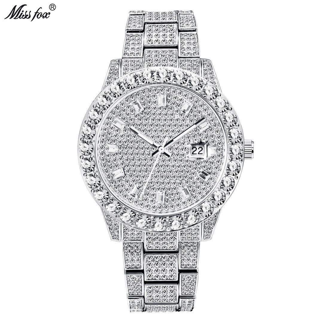 Luxury Men's Quartz Watch Hip Hop Style Wristwatches Presidential