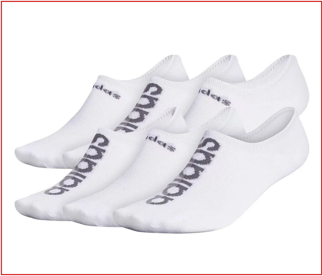 6 Pairs - Adidas Superlite SUPER NO SHOW Peds Socks Linear - Wicks WHITE 🌟NEW🌟