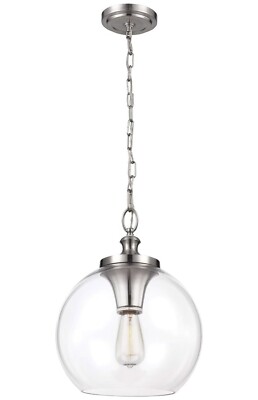Feiss Tabby 1 Light 12 inch Pendant, Brushed Steel, P1307BS