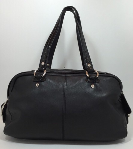 Coach 13382 Bonnie Handbag Black Genuine Leather Satchel Top Zipped Medium - Picture 5 of 12