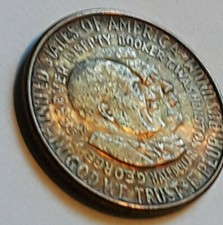 👉1952P George Washington Carver, Booker T Washington Half Dollar Rainbow Toned!