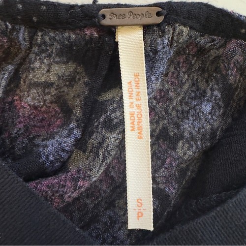 Free People Paradise Song Kleid schwarz Blumen ärmellos Mini Taschen Bohemian S - Bild 9 von 11