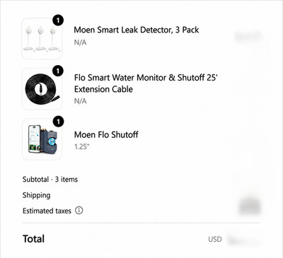Moen 900-002 Moen Flo 1.25'' bundle Smart Water Shutoff Valve ''NEW''