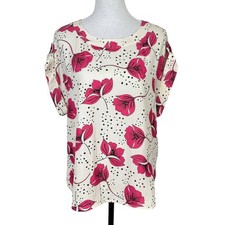 Cabi 4166 Sz. S Joyride Boxy Top Cream/Pink Floral Relaxed Fit Blouse Fall 2021