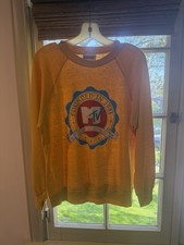 1986 vintage MTV Music Television sweatshirt -Yellow size Small/Medium