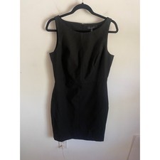 White House Black Market Black Sleeveless Sheath Dress Boat Neck Size 10