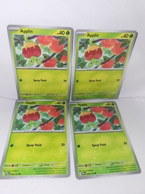 Applin 009/131 Prismatic Evolutions Pokémon TCG 4x Playset 