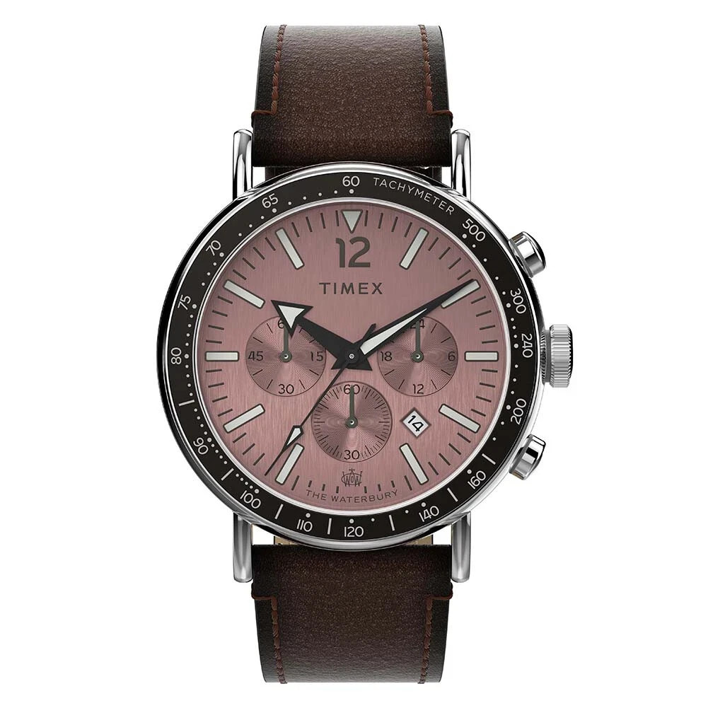 Mens New Very Smart Timex Waterbury  Chronograph 100m W/Proof 43mm Watch