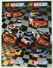NASCAR Stickers 12pc Hallmark  Race Car Driver  Speed  Checkered Flag  Sponsor    