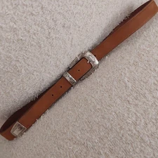 Dockers Cognac Brown Suede Leather Narrow Western Buckle Belt.   Size 34