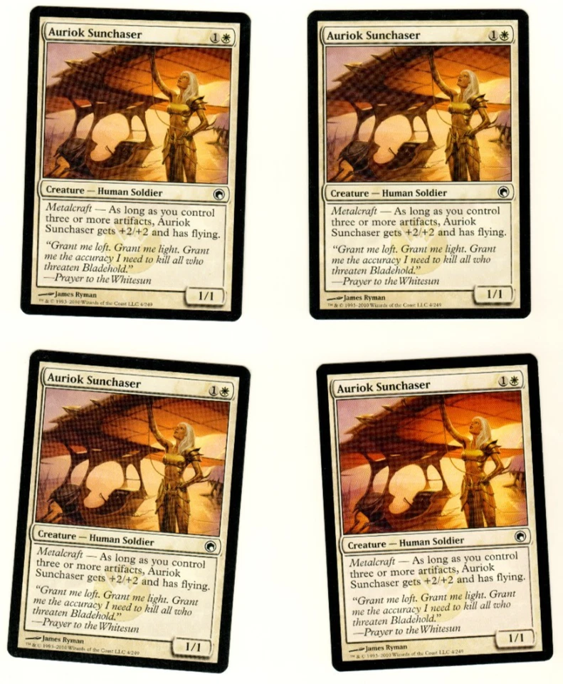 Set Of 4 Auriok Sunchaser Scars Of Mirrodin 4/249 Magic the Gathering MTG Card - Image 3 of 4