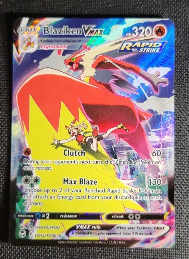 Blaziken VMAX Full Art Holo Ultra Rare TG15/TG30 Silver Tempest 320 NM