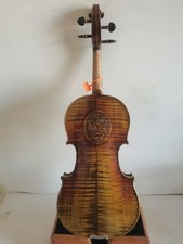 Top 4/4 Violin Solid flamed maple back old spruce top hand carved the STATUE