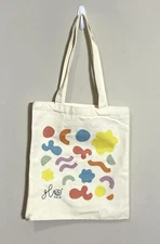 Glo Pals Canvas Tote Bag Colorful Abstract Shapes 14”x13” 