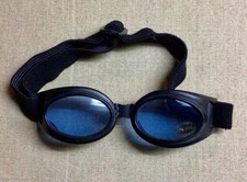 Black with Blue Shade Goggles for Men Women UV400 Protection Biker Glasses