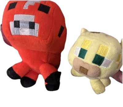 Minecraft Baby Mooshrom rot & schwarz 6 Zoll Kuh & Ozelot Stofftier Plüschtier sauber Az
