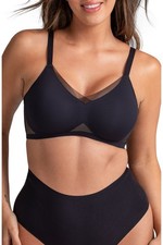 HoneyLove Black Wireless Liftwear Crossover Bra Size Large