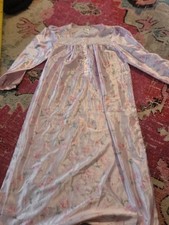 VTG Character Womens M long sleeve nightgown nightie pink roses lace silky soft