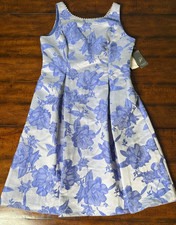 Adrianna Papell Floral Jacquard A-Line Dress - Pericruise Floral- Size 12