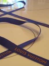2 Authentic Louis Vuitton Store Dark Blue  Orange Grosgrain Gift Ribbon Tie