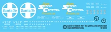 N Scale - Santa Fe 40ft Modern Yellow Super Shock Box Car Decal Set