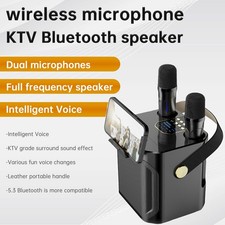 Wireless Bluetooth Speaker Dual Microphone Karaoke Home Portable Speaker