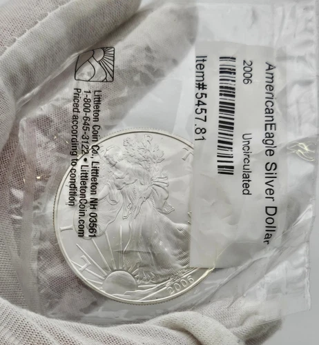 2006 American Silver Eagle 1 oz .999 Fine Silver BU Sealed Littleton Package